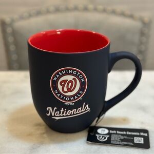 MLB Washington Nationals Baseball Blue & Red Soft Touch Ceramic Mug, 20oz